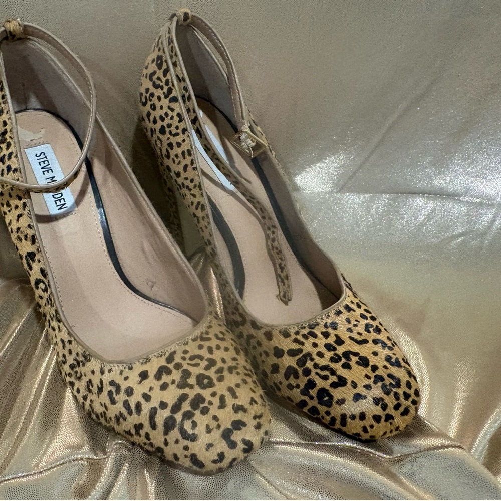 Steve Madden Leopard-Print Slingback Pumps - Tan & Black